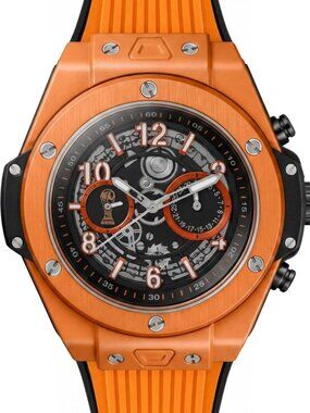 BIBI - B1216 World Cup Orange Case, Black Dial, Orange Silicone Strap